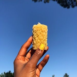 3” Rose Pillar Beeswax Candle🌹✨